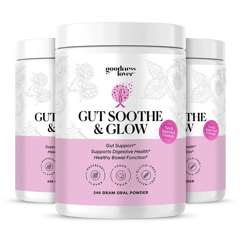 Three bottles of Gut Soothe & Glow